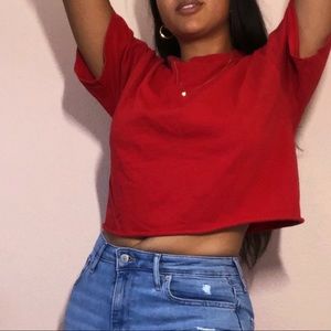 Cute Cropped Red Shirt❤️